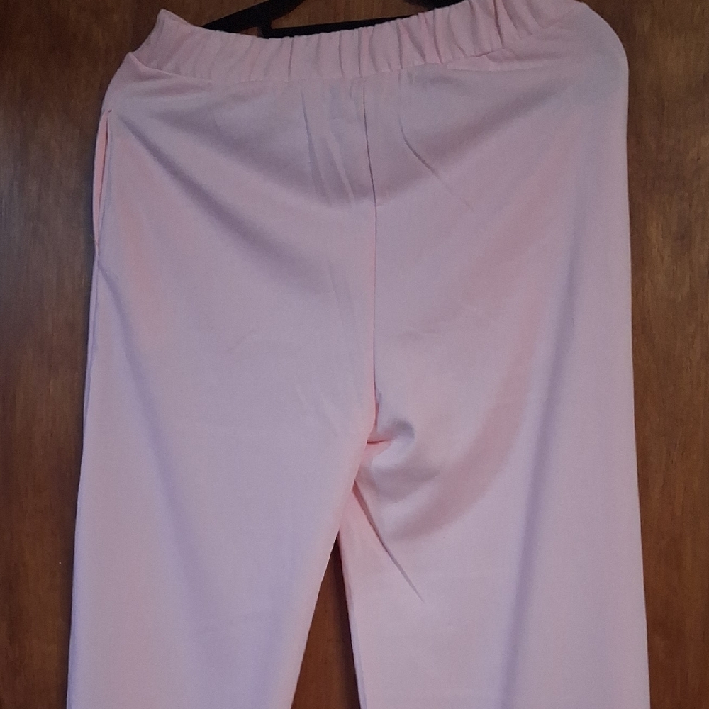 Pink Wide Leg Pants with Sequin Glass Design - Picture 8 of 8